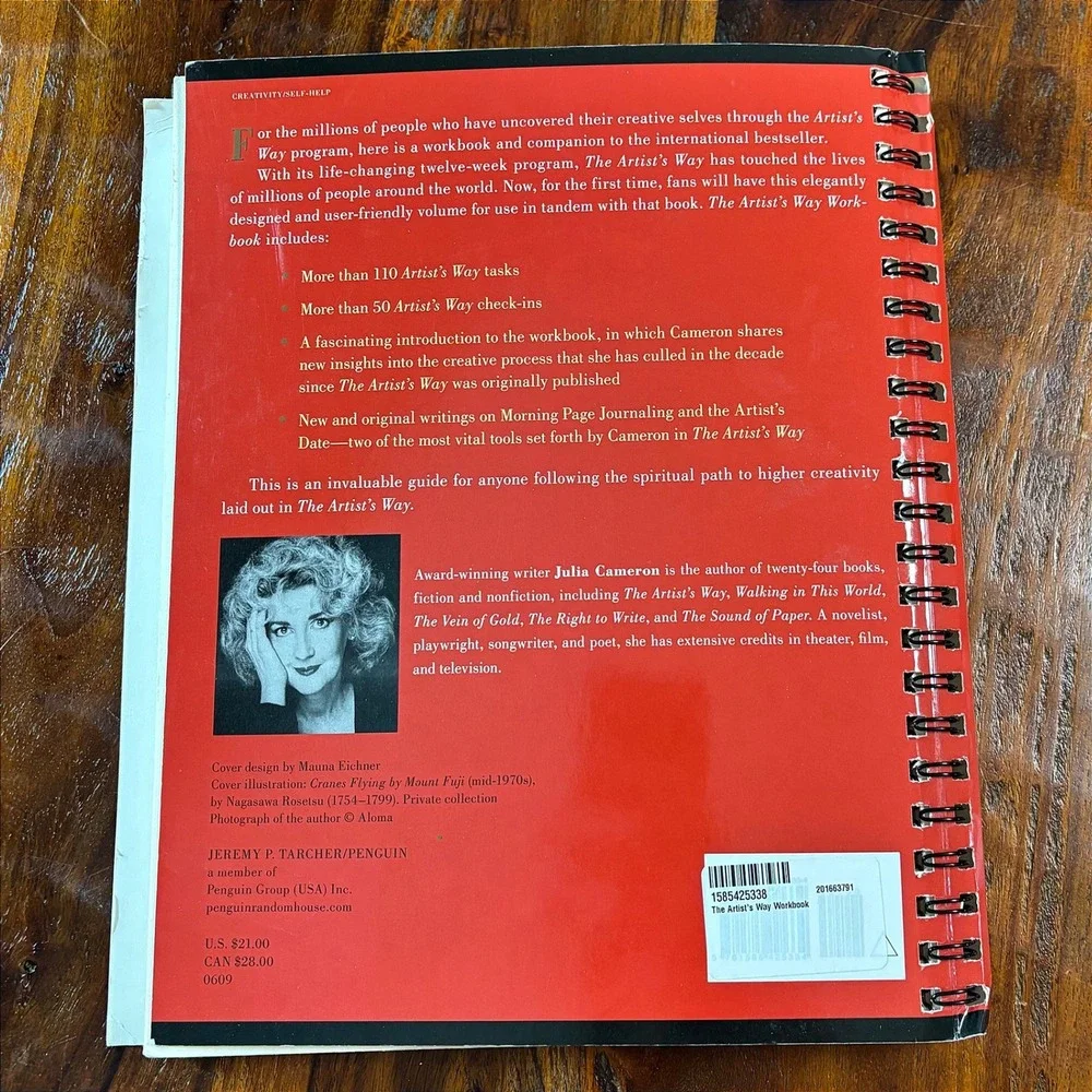 The Artists Way Workbook Julia Cameron Spiral Bound Creativity Self-Help Guide